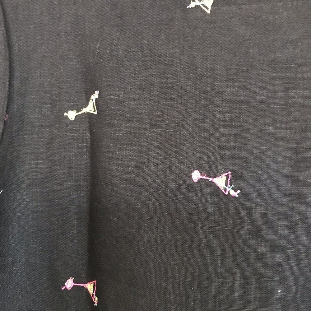 Cotton Connection Premium Linen Dress | Martini Glass Embroidery | Size L - Picture 4 of 4